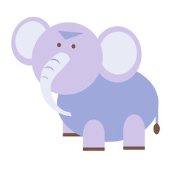 Vector illustration of cartoon blue elephant. Elephant. Isolated