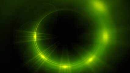 Bright abstract background with leaks. Blurred lighting tunnel. Magic portal. Vivid sphere lens

