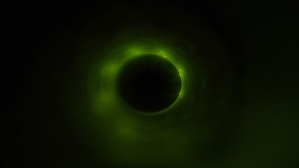 Bright abstract background with leaks. Blurred lighting tunnel. Magic portal. Vivid sphere lens
