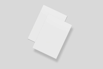 Blank paper for mockup. 3D Render.	