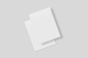 Blank paper for mockup. 3D Render.	