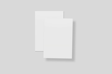 Blank paper for mockup. 3D Render.	