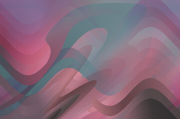 Pacific pink and teal colour trend abstract pattern with soft wave design