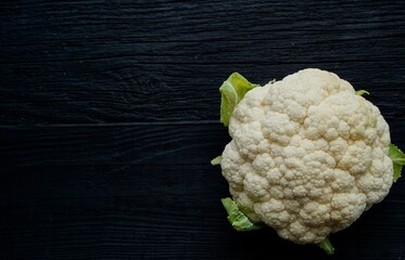 cauliflower isolated on black