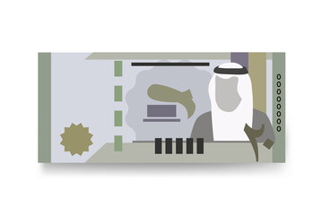 Saudi Riyal Vector Illustration. Saudi Arabia money set bundle banknotes. Paper money 20 SAR. Flat style. Isolated on white background. Simple minimal design.