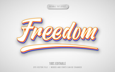 freedom of text effect in 3d