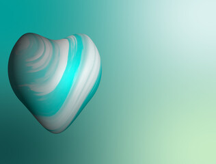 Piedras de colores en 3d con forma de corazón 