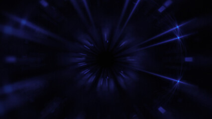 Bright abstract background with leaks. Blurred lighting tunnel. Magic portal. Vivid sphere lens
