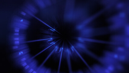 Bright abstract background with leaks. Blurred lighting tunnel. Magic portal. Vivid sphere lens
