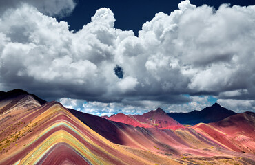 Rainbow Mountain or Vinicunca is a mountain in the Andes of Peru.