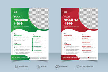 Corporate Business Flyer Template Geometric shape vector illustration template in A4 size