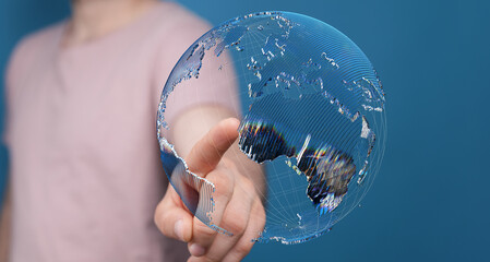 technology global digital earth futuristic background