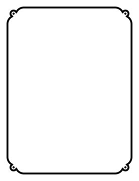 Vector border frame. Background or book page. Simple rectangular billboard, poster, plaque, signboard, sticker,  or label 