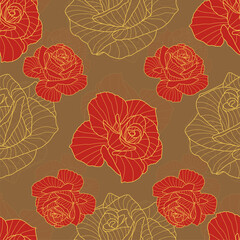 Cute rose seamless vector pattern background. Great for summer vintage fabric, scrapbooking, wallpaper, gift wrap. The surface pattern design.