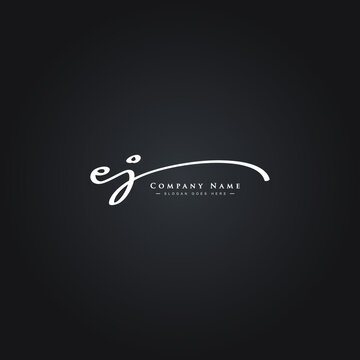 Initial Letter EJ Logo - Hand Drawn Signature Style Logo
