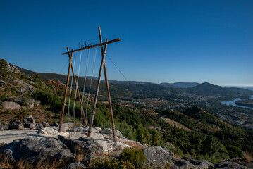  giant wooden swing in Vila Nova de Cerveira, Portugal.
