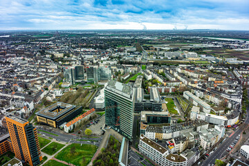 Aerial View Of Dusseldorf City In North Rhine-Westphalia Germany