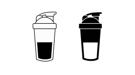 Protein Shaker Icon Set. Vector isolated editable illustration set