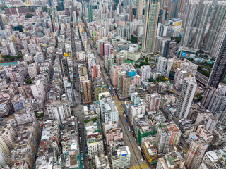 Aerial view of Hong Kong city