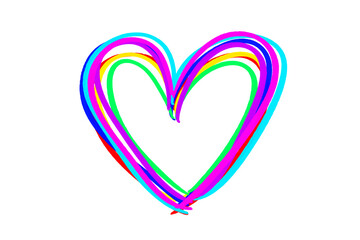 One Heart, Clipart, different Colors 