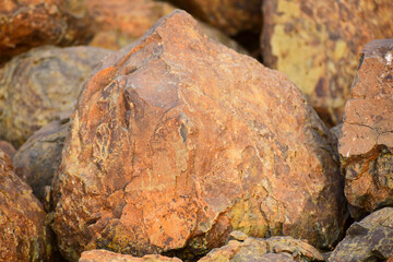 Stones lying on the ground.