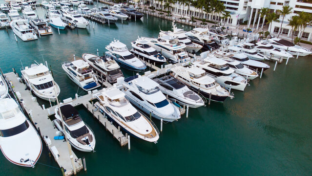 Marina from above at dawn