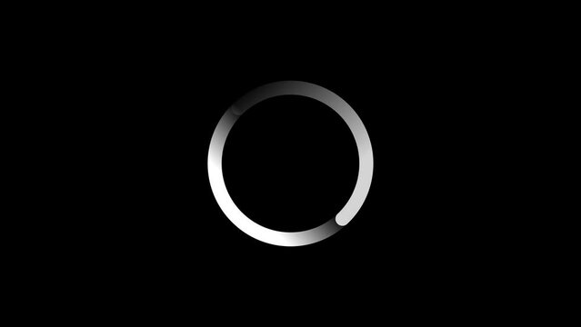 White ring loading loop animation alpha channel