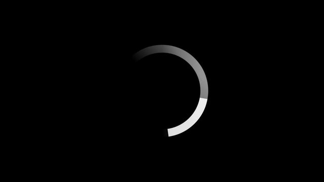 White ring loading loop animation alpha channel
