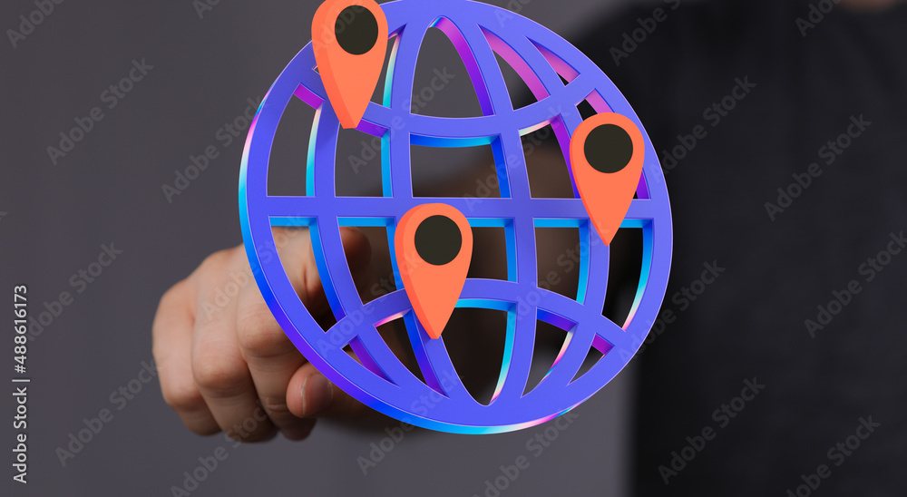 Poster global network and data exchanges over the world