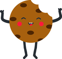Obraz premium Vector illustration of chocolate cookie in cartoon style