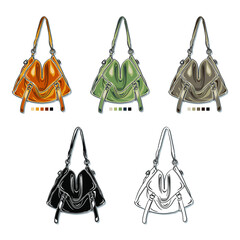 Casual style shoulder bag 01. Vector illustration. Isolated.