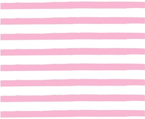 Background with pink watercolor stripes. White and pink texture pattern. Colored watercolor brush. Straight line . Drawing for printing in pastel shades. Vector
