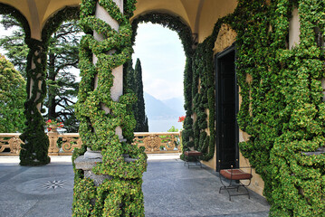 Villa del Balbianello sulle rive del lago di Como a Tremezzina.