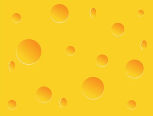 Cheese background. Yellow textured swiss cheddar cheese slice. Delicious milk based food. Vector