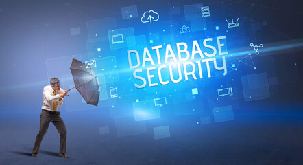 defending with umbrella from cyber attack