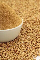 Coriander seeds with powder