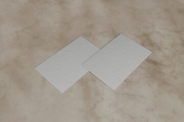 Clean minimal business card mockup on marble