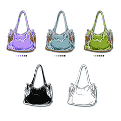Casual style shoulder bag 03. Vector illustration. Isolated.