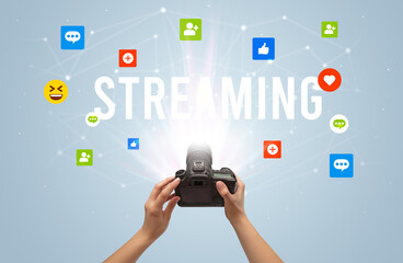 Using camera to capture social media content