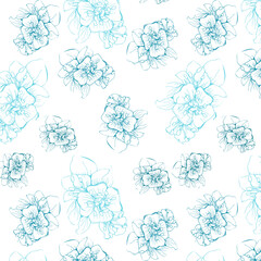 Seamless pattern with violets. Image isolated