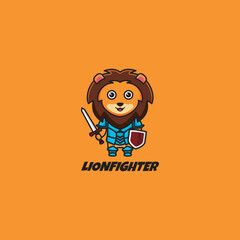 Lion Fighter Mascot Logo Design