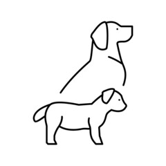 puppy and dog line icon vector illustration