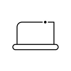 Laptop or notebook black outline icon. Computer Concept. Simple computer symbol. Isolated. Flat style design illustration. Suitable web design, mobile app, template ui. White background. Vector EPS 10