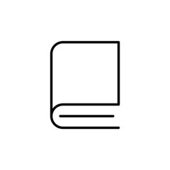 Book line icon in black, outline reading sign in flat, linear style pictogram isolated on white background. Library symbol, logo illustration. For logo, mobile, web design, site, app ui. Vector EPS 10