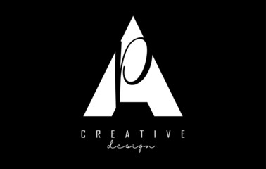 Fototapeta premium Black and white AP letter logo with a minimalist and negative space design. Abstract letters with geometric and handwritten typography. Creative Vector Illustration. 