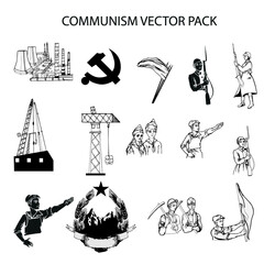 Communism and socialism vector icons set