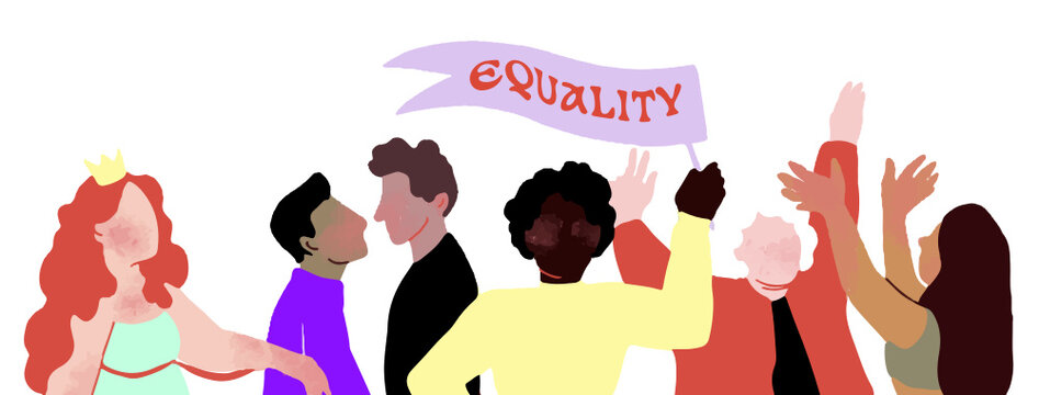 &eacute;galit&eacute; diversit&eacute; manifestation personnes hommes femmes enfants ensemble tous &eacute;gaux