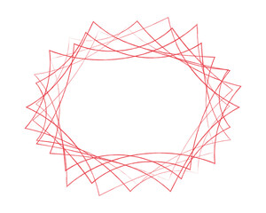 vector illustration of frame with abstract red colored waves lines on white background