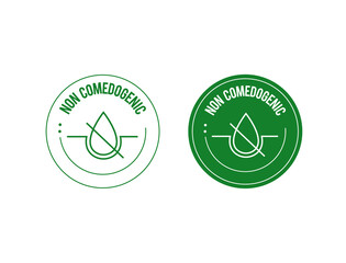 non-comedogenic icons vector illustration 