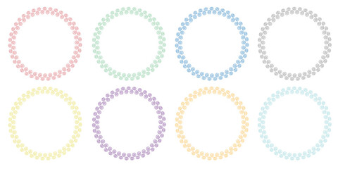 set of round vector frame - circle banner on white background	
